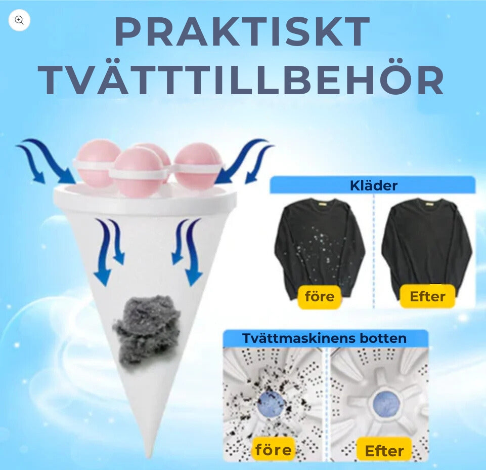 Ludd- och hårfilterpåsar för tvättmaskin