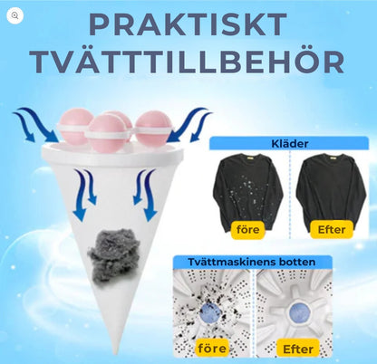 Ludd- och hårfilterpåsar för tvättmaskin