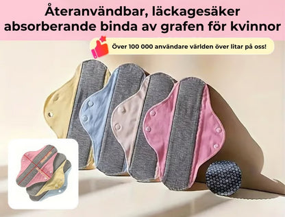 Återanvändbara och Säkra bindor för kvinnor (3st)