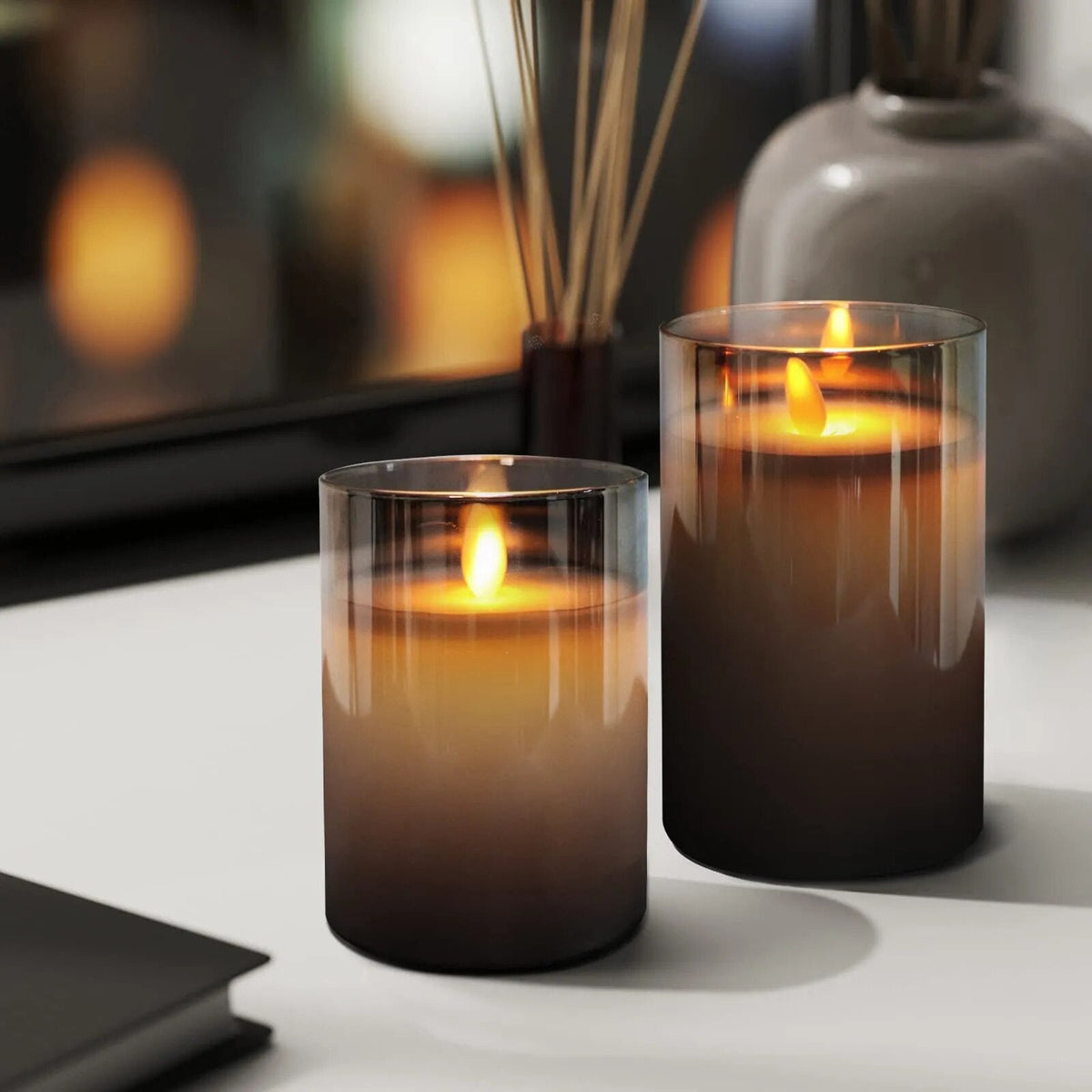 Flamlösa ljus | 3 stycken