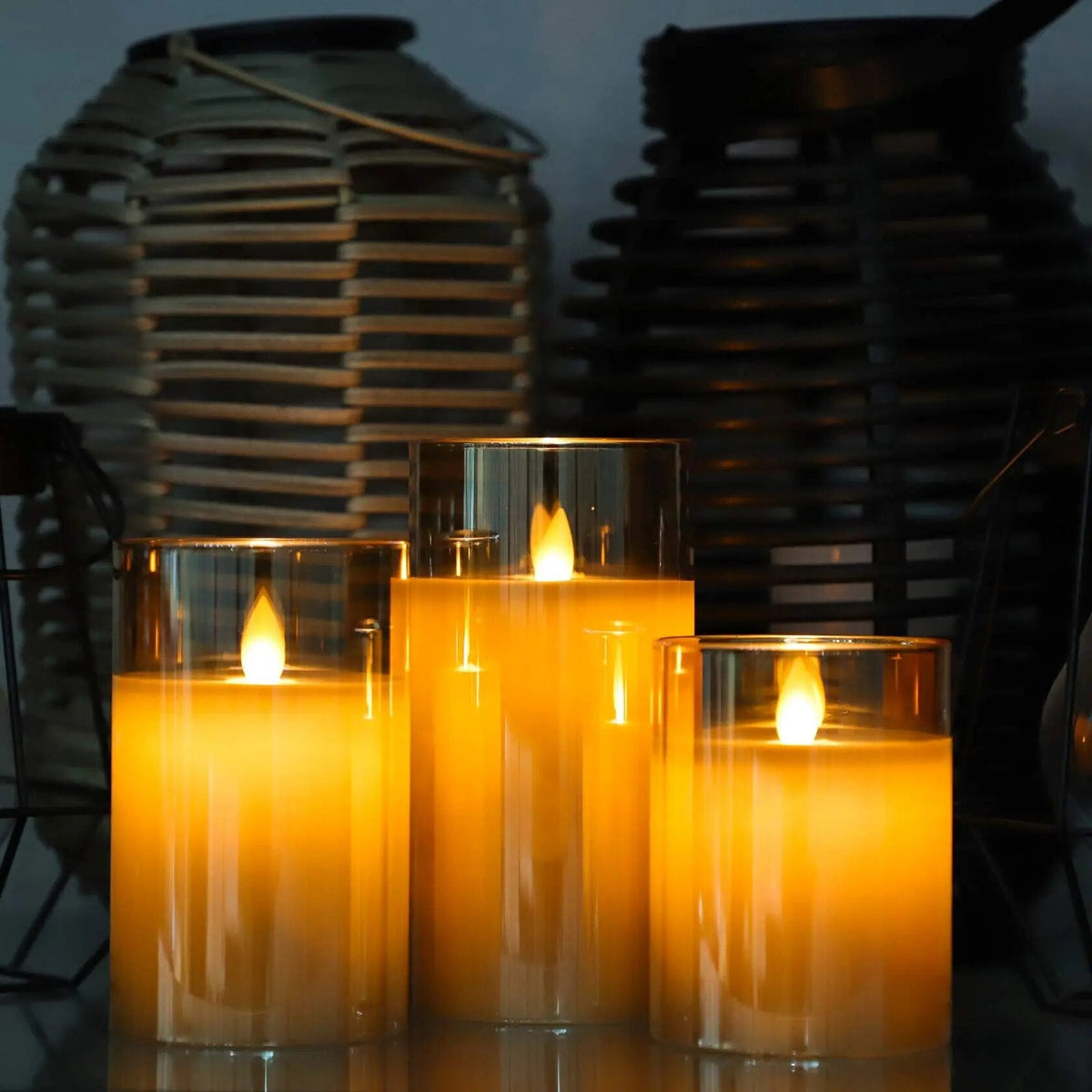 Flamlösa ljus | 3 stycken