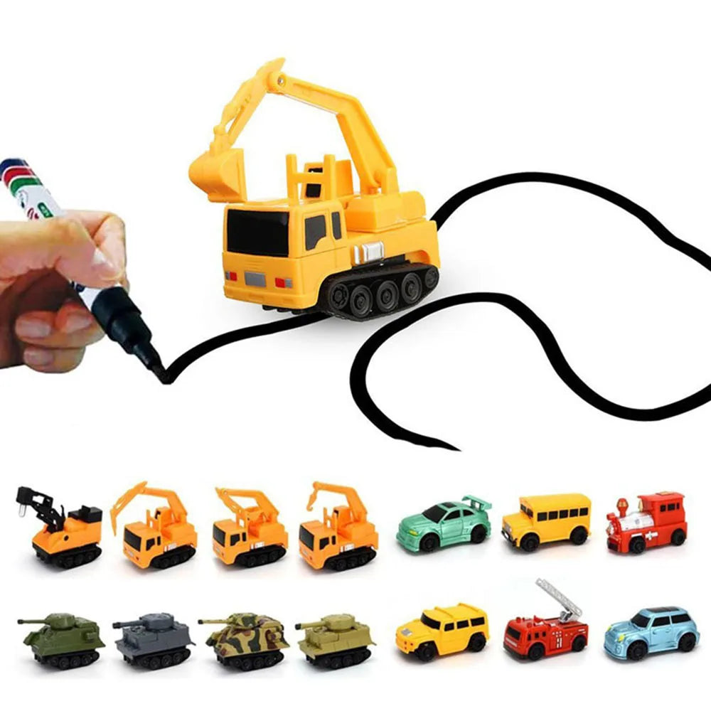 Smarta Leksaksbilar (Följer Linjen som Ritas)