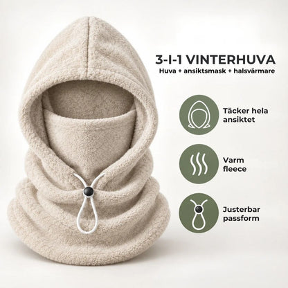 3-i-1 Vinterhuva (ansiktsmask och halsvärmare)