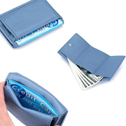 Handgjord RFID-plånbok i äkta läder