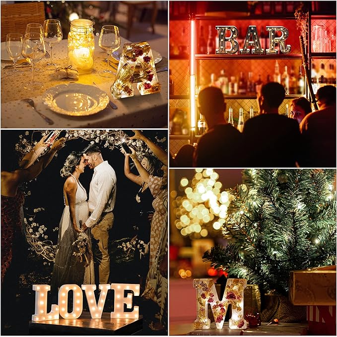 🎁Handgjorda blomsterbokstäver med LED