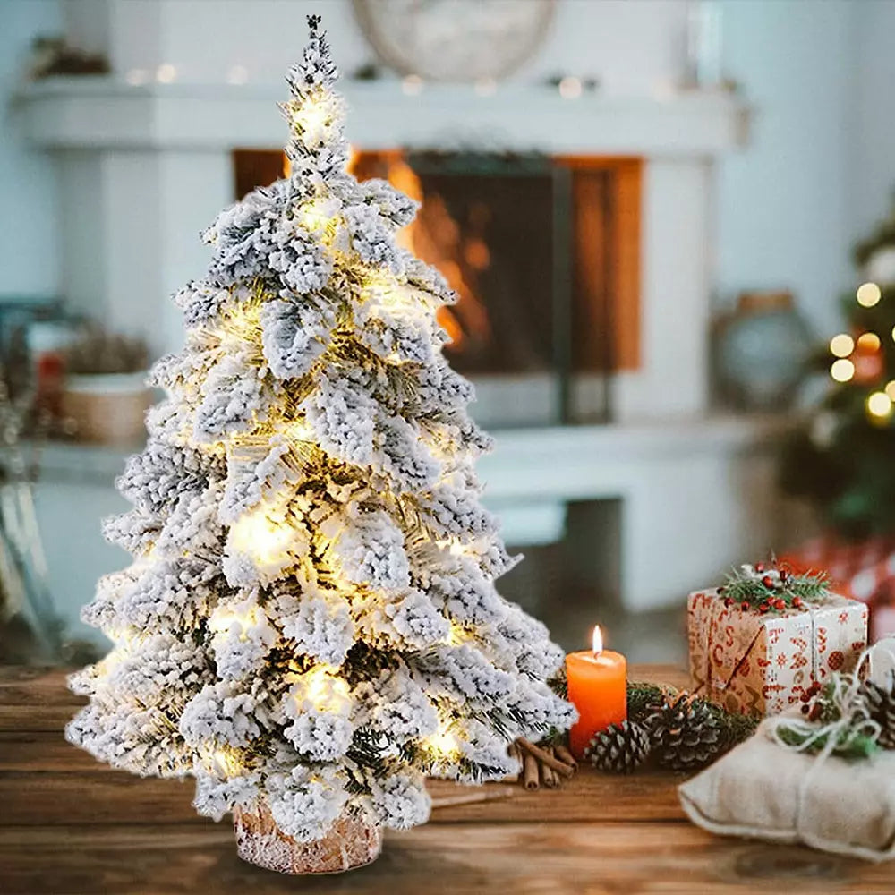 Liten Julgran med snö och belysning (45-60 cm)