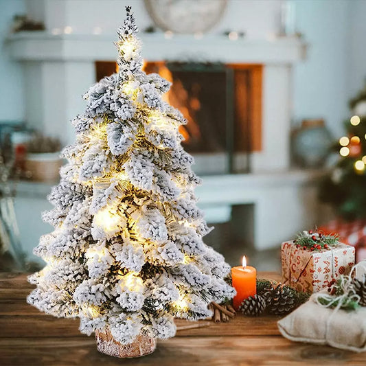 Liten Julgran med snö och belysning (45-60 cm)