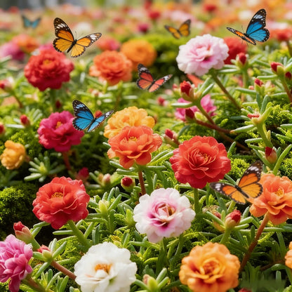 🌸Mosroos-fröblandning (1000 st) – 🌿Portulaka / Solros
