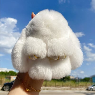 Handgjorda Nyckelring - Bunny PomPom