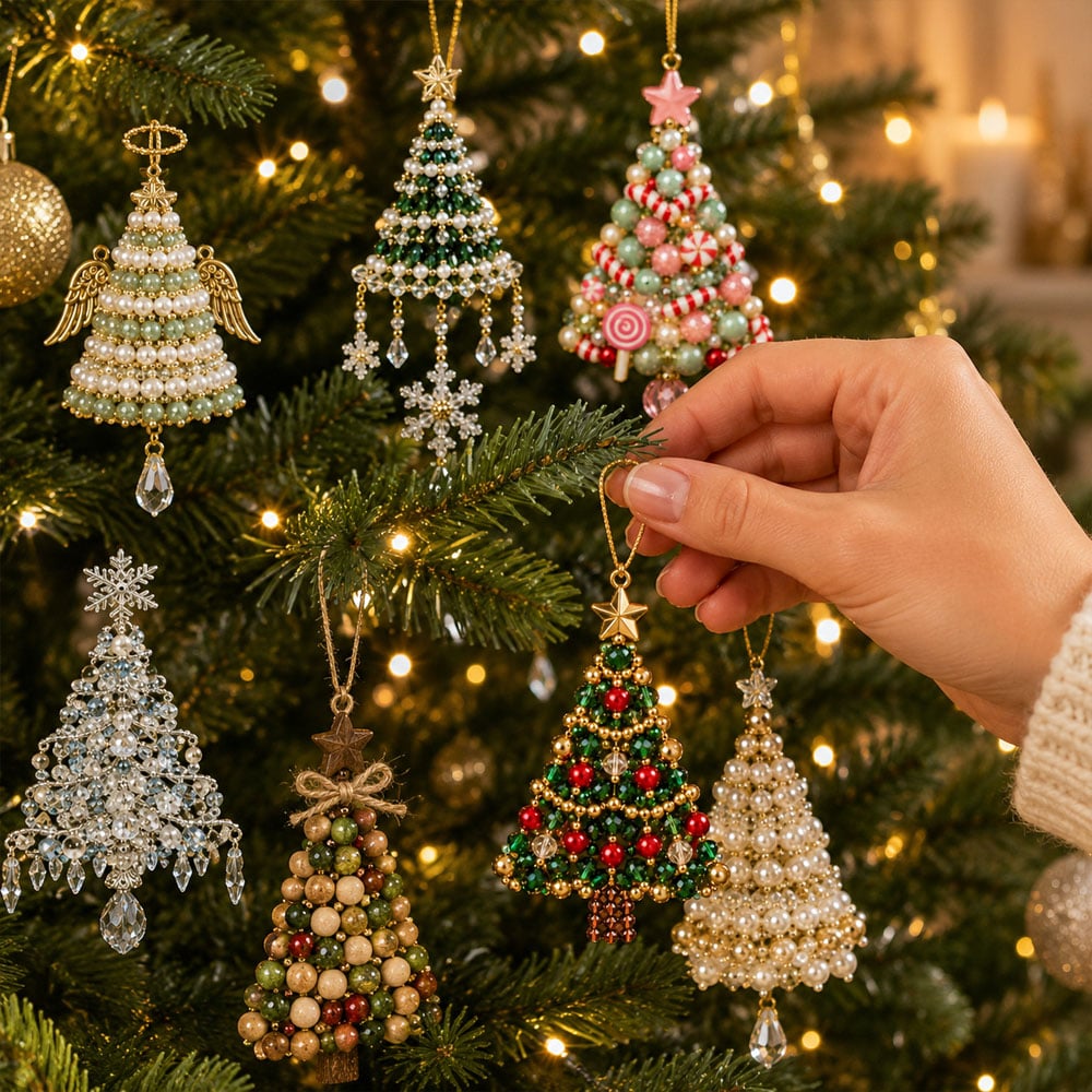 DIY Julgranspynt med pärlor | Kreativ julgransdekoration