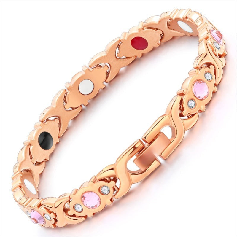 Magnetarmband i roséguld