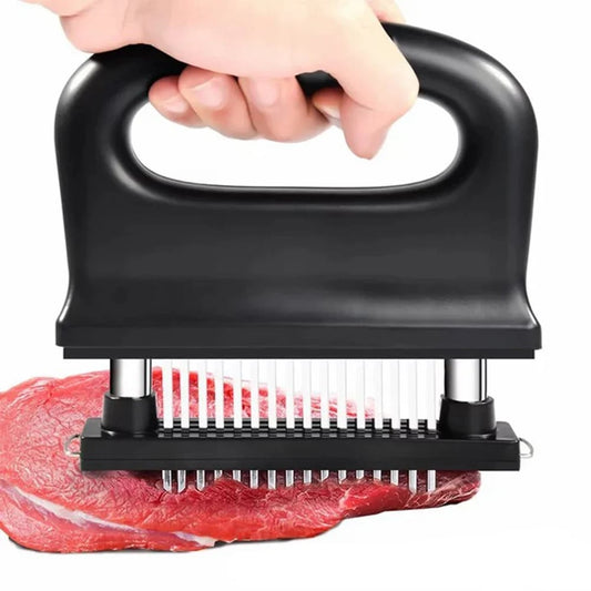 Köttmörare med 48 rostfria knivar för saftigare och smakrikare kött