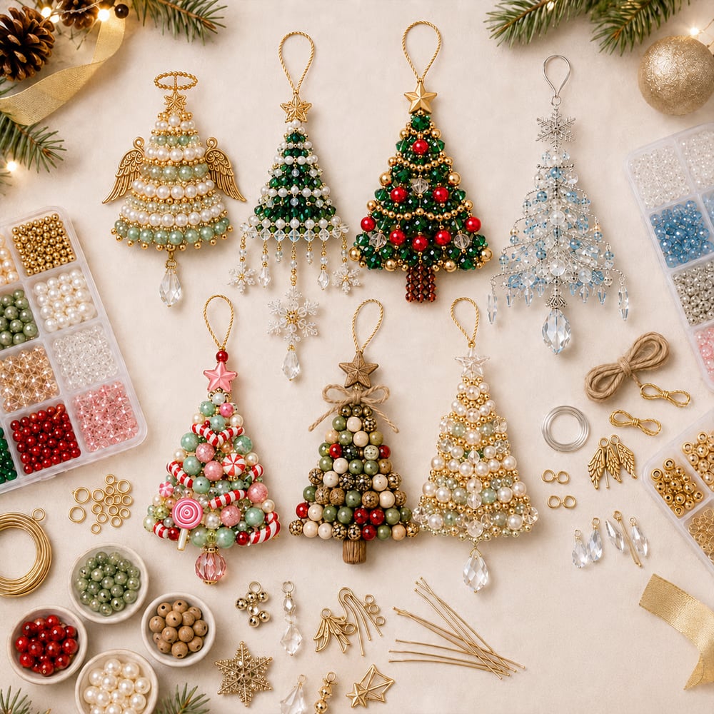 DIY Julgranspynt med pärlor | Kreativ julgransdekoration