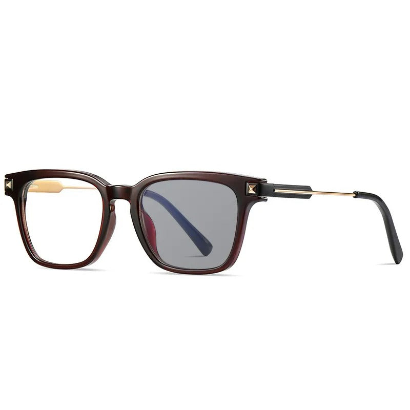 Fyrkantiga Multifokala Läsglasögon i Metall – Fotokromatiska