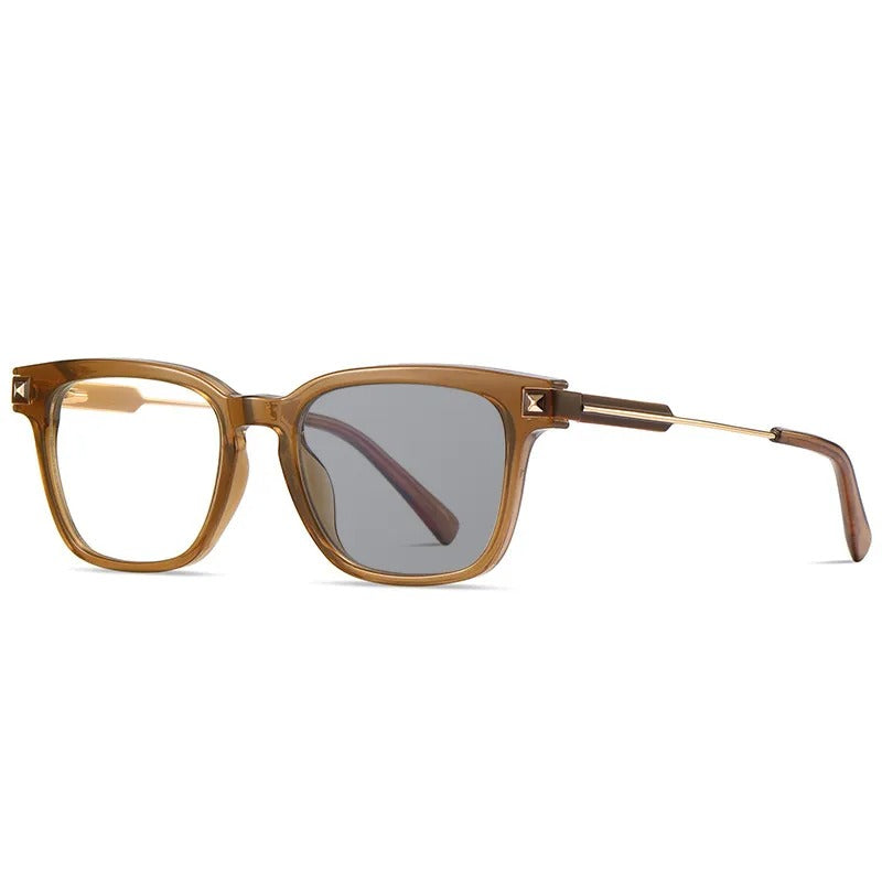 Fyrkantiga Multifokala Läsglasögon i Metall – Fotokromatiska