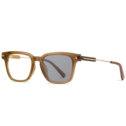 Fyrkantiga Multifokala Läsglasögon i Metall – Fotokromatiska