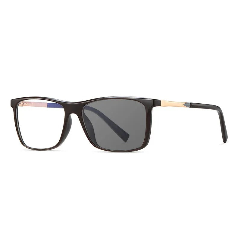 Klassiska fyrkantiga Multifokala läsglasögon (Färgskiftande glas)