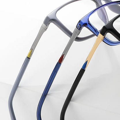 Klassiska fyrkantiga Multifokala läsglasögon (Färgskiftande glas)