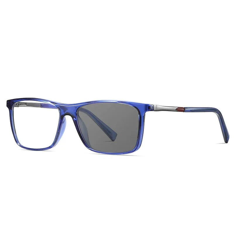 Klassiska fyrkantiga Multifokala läsglasögon (Färgskiftande glas)