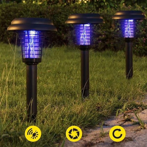 Solcellsdriven LED-lampa mot myggor | Designad för trädgård