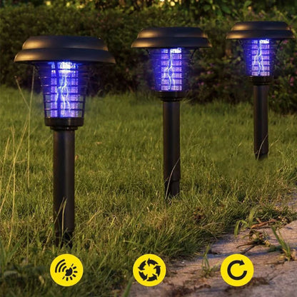 Solcellsdriven LED-lampa mot myggor | Designad för trädgård