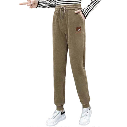 Joggingbyxor för dam (varm corduroyplush)