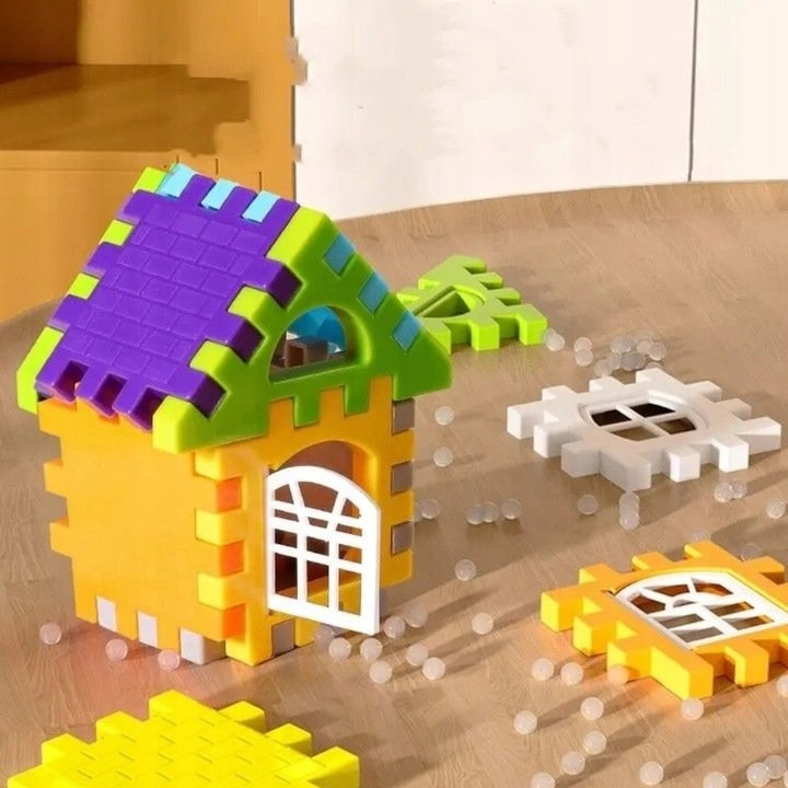 BlocksyTown™ – Magnetiskt byggset med 320 delar, inklusive fönster och dörrar