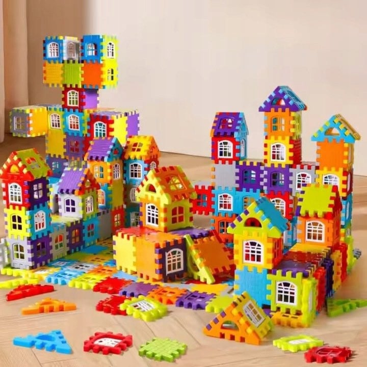 BlocksyTown™ – Magnetiskt byggset med 320 delar, inklusive fönster och dörrar