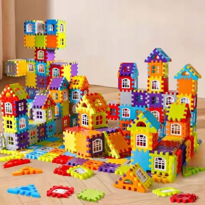 BlocksyTown™ – Magnetiskt byggset med 320 delar, inklusive fönster och dörrar