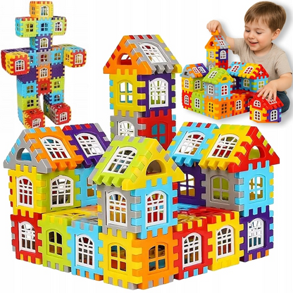 BlocksyTown™ – Magnetiskt byggset med 320 delar, inklusive fönster och dörrar