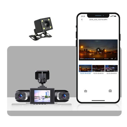 360° bilkamera – 4 linser med mörkerseende och loop-inspelning 📹